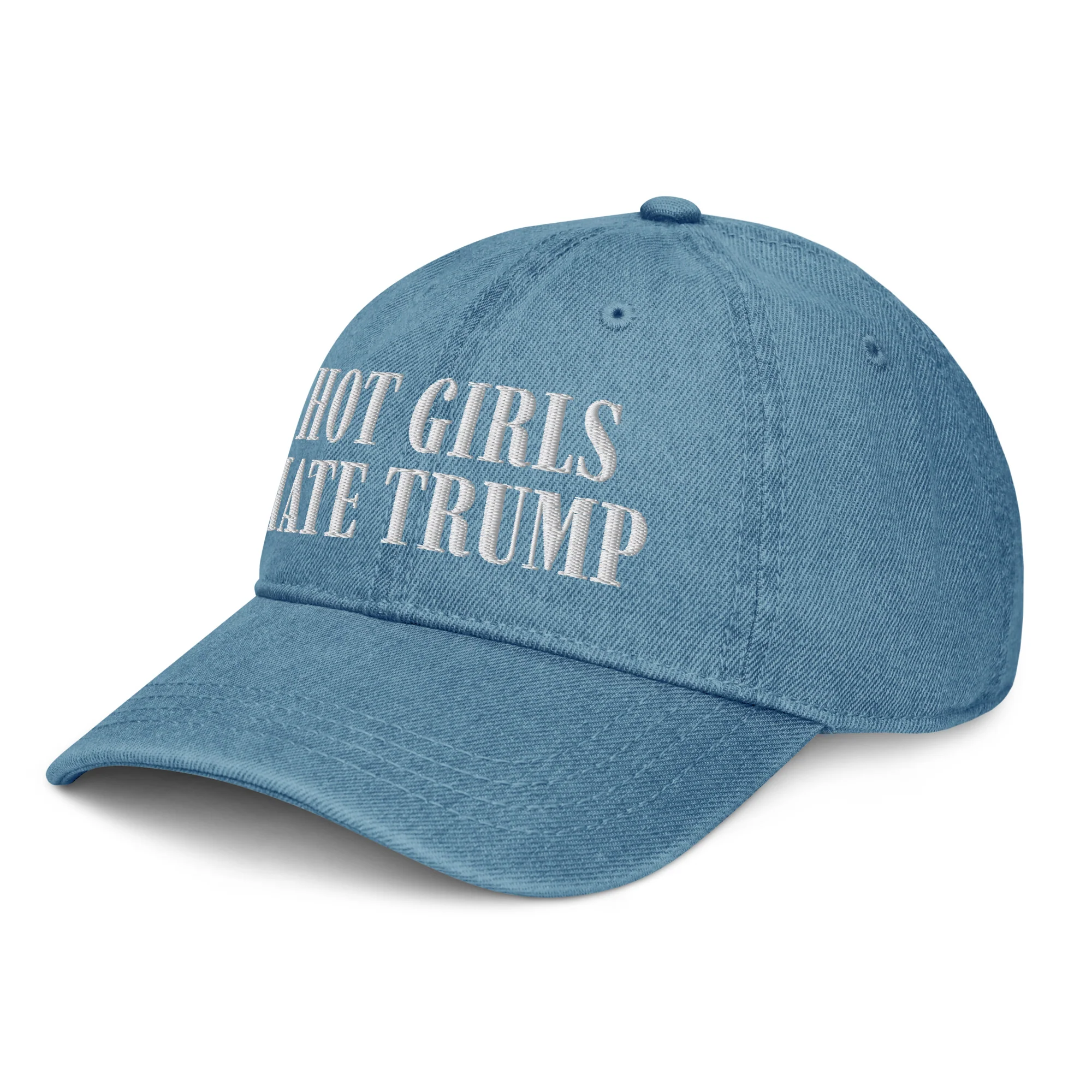 Hot Girls Hate Trump - Denim Hat - Image 3