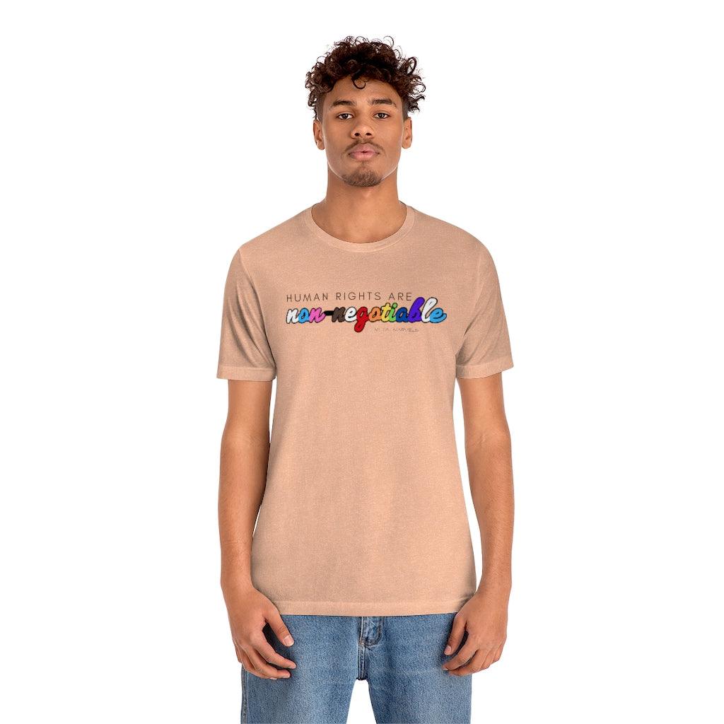 Human Rights are Non-Negotiable (inclusive rainbow) - Unisex Tee - Image 12