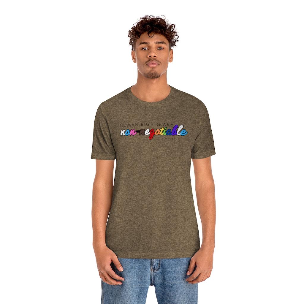 Human Rights are Non-Negotiable (inclusive rainbow) - Unisex Tee - Image 13