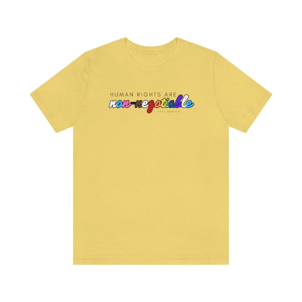 Human Rights are Non-Negotiable (inclusive rainbow) - Unisex Tee - Image 14