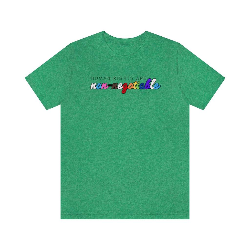 Human Rights are Non-Negotiable (inclusive rainbow) - Unisex Tee - Image 16