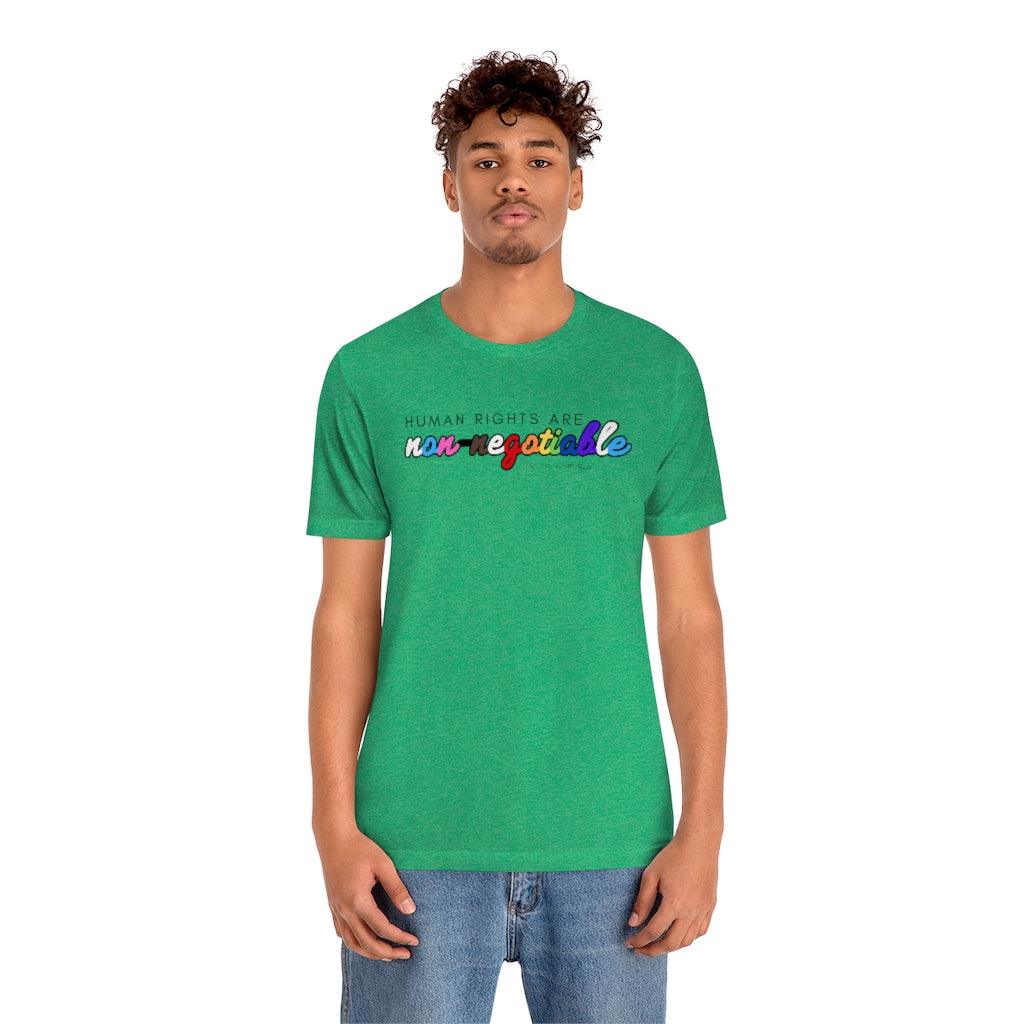 Human Rights are Non-Negotiable (inclusive rainbow) - Unisex Tee - Image 18