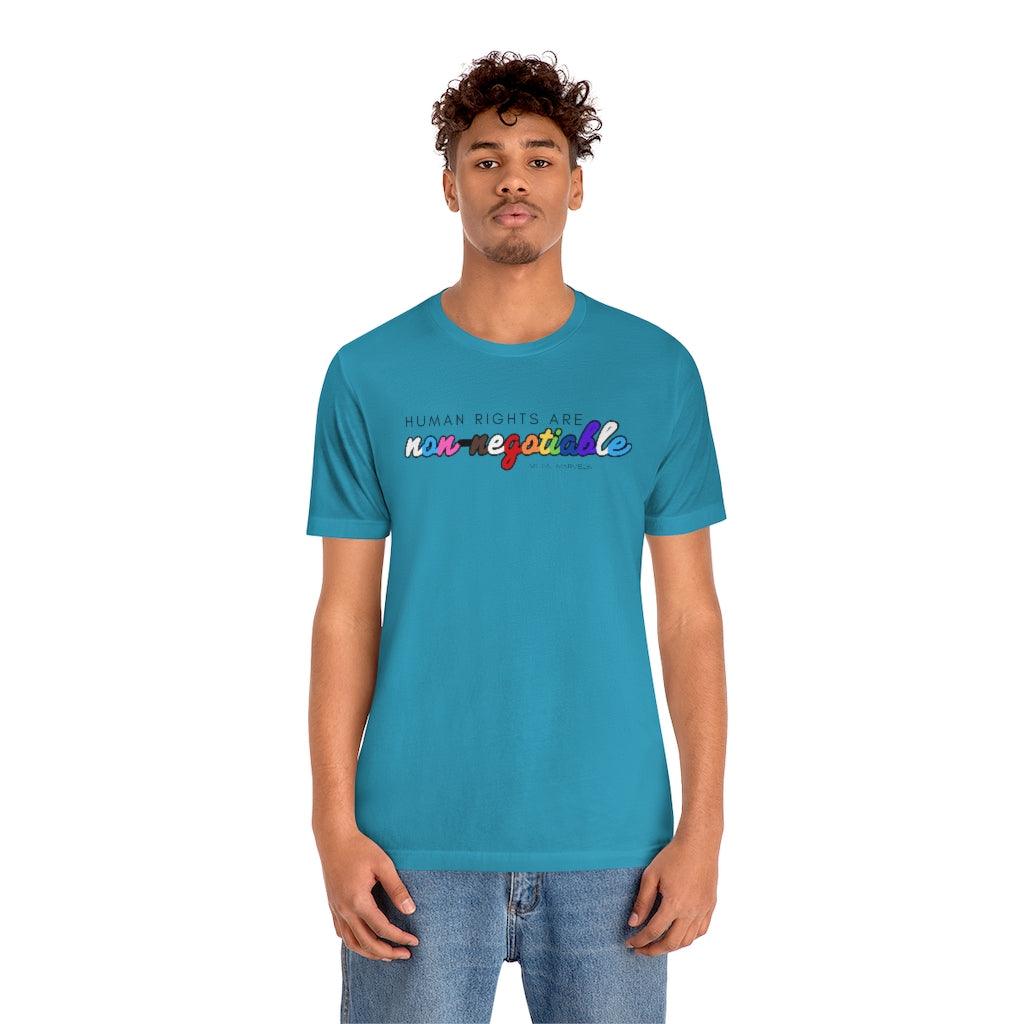 Human Rights are Non-Negotiable (inclusive rainbow) - Unisex Tee - Image 21