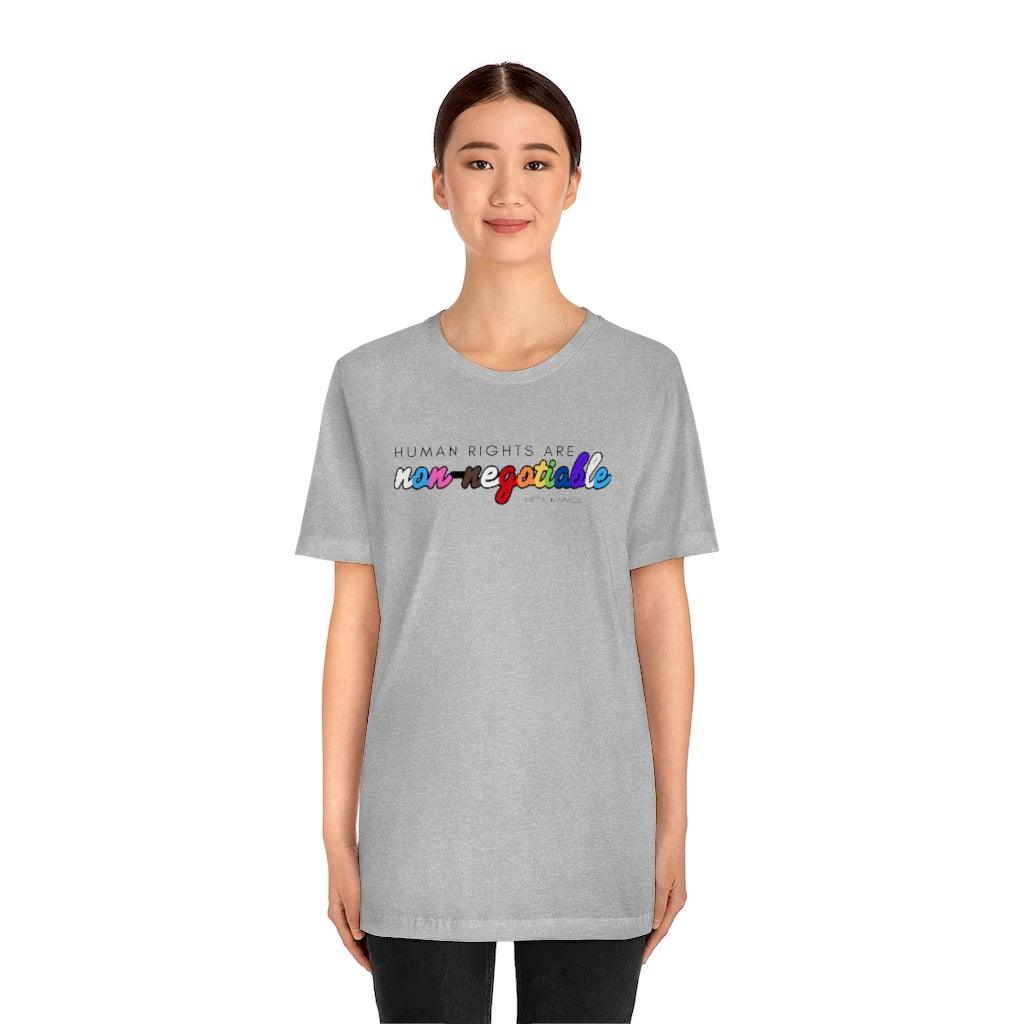 Human Rights are Non-Negotiable (inclusive rainbow) - Unisex Tee - Image 23