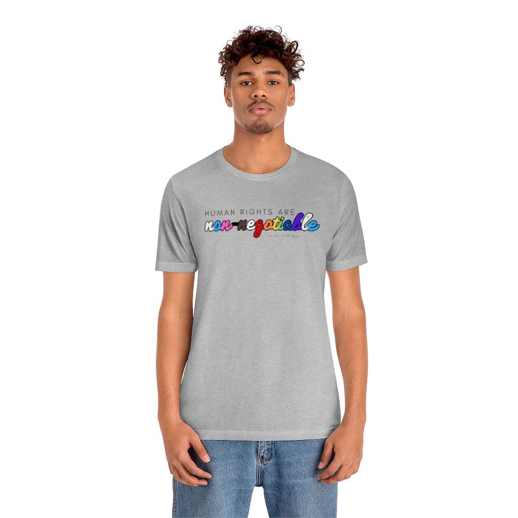 Human Rights are Non-Negotiable (inclusive rainbow) - Unisex Tee - Image 24