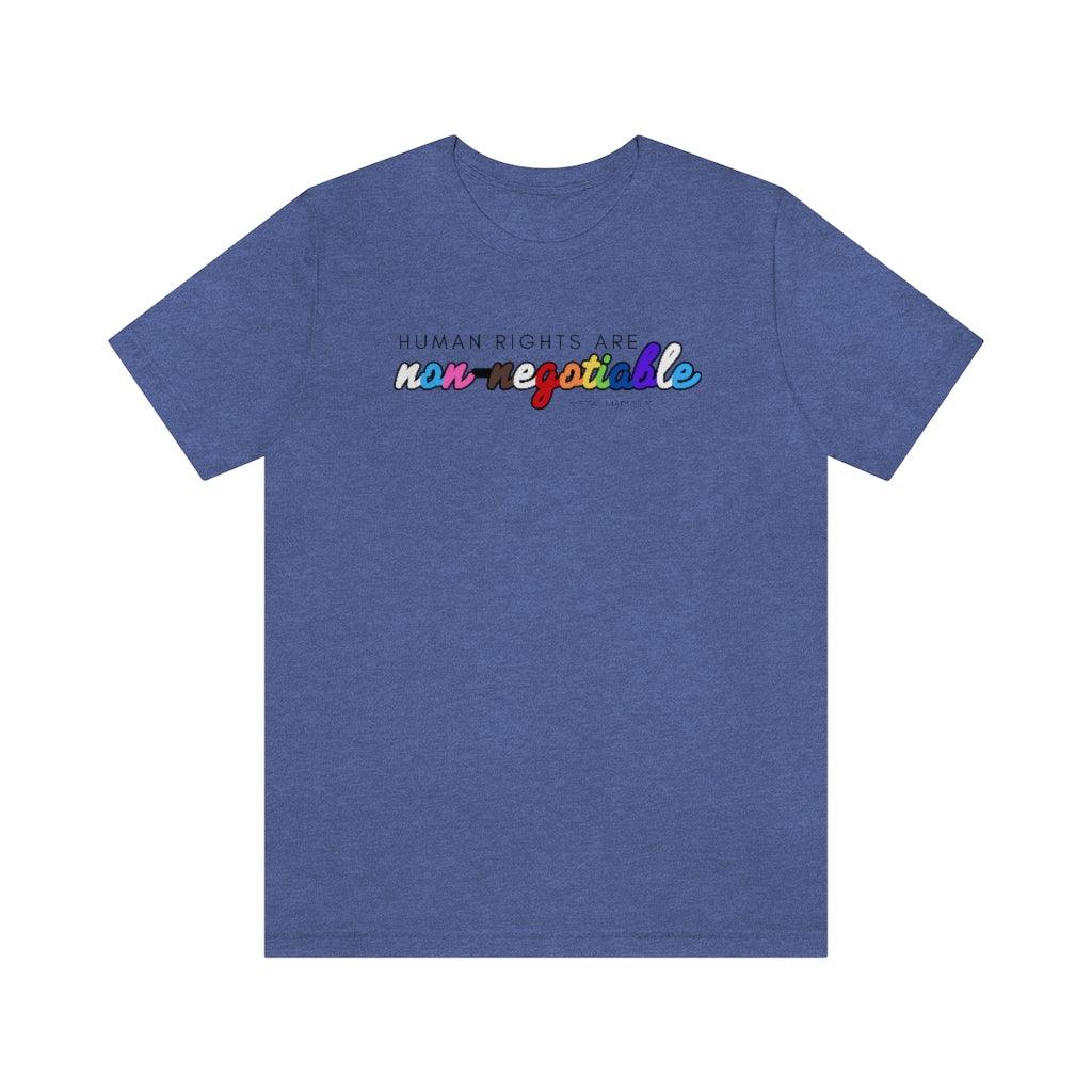 Human Rights are Non-Negotiable (inclusive rainbow) - Unisex Tee - Image 25