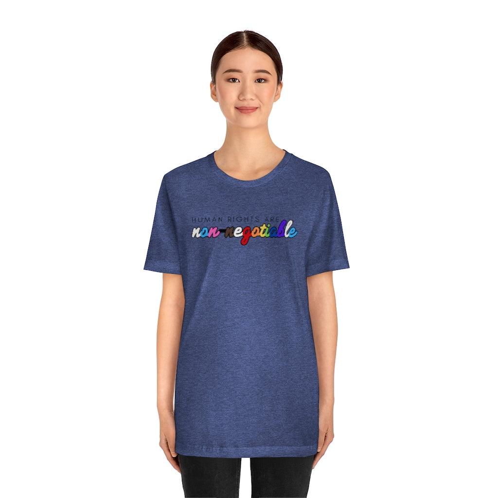 Human Rights are Non-Negotiable (inclusive rainbow) - Unisex Tee - Image 26