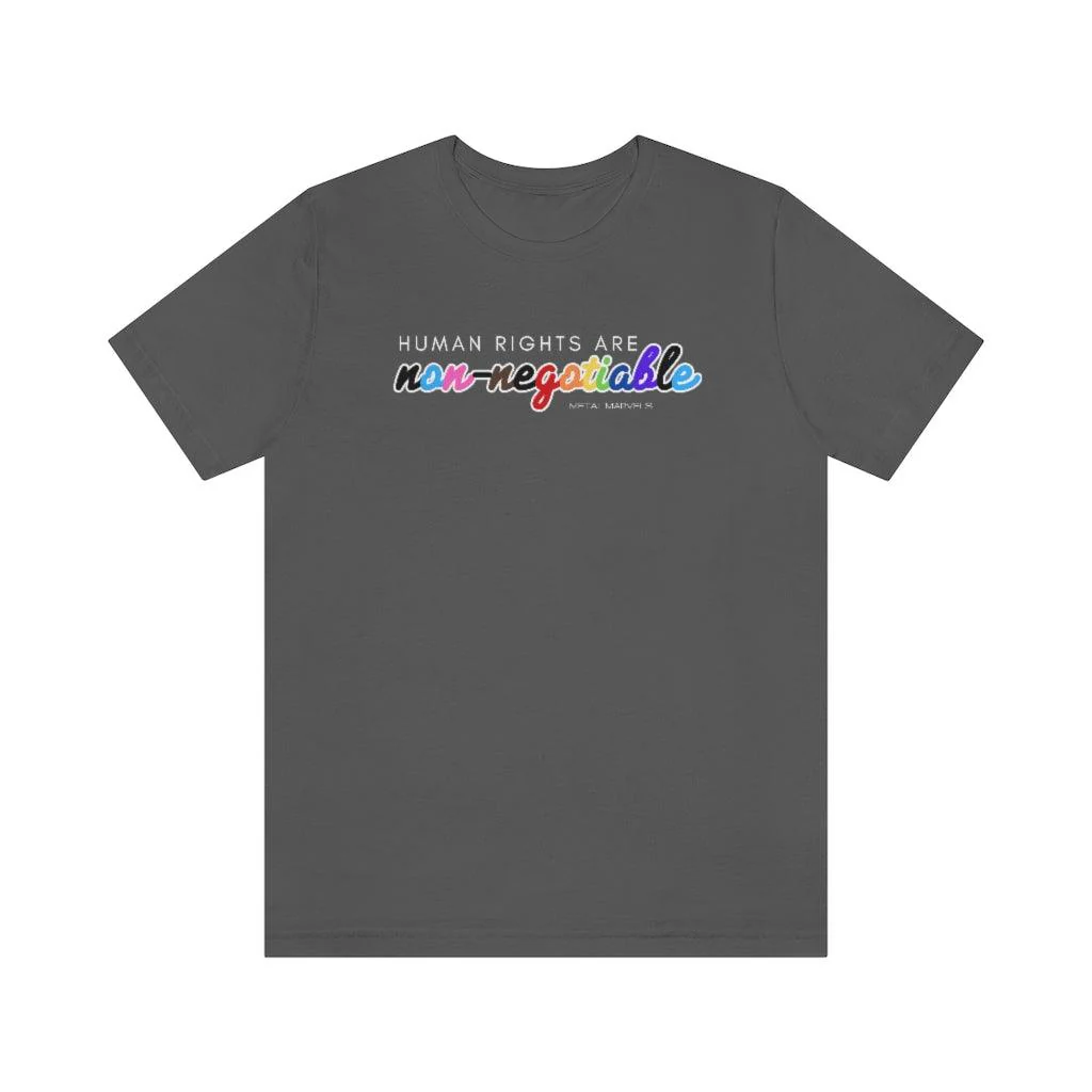 Human Rights are Non-Negotiable (inclusive rainbow) - Unisex Tee - Image 27