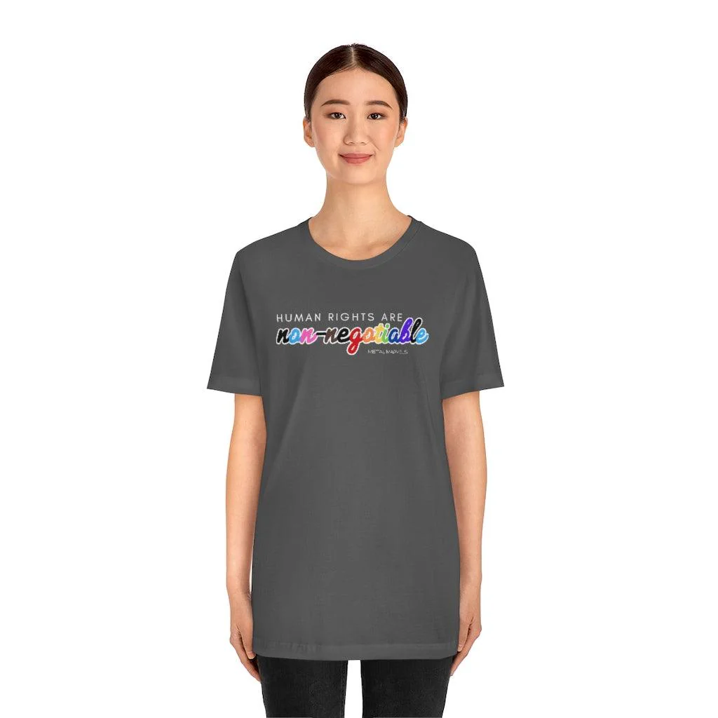 Human Rights are Non-Negotiable (inclusive rainbow) - Unisex Tee - Image 28