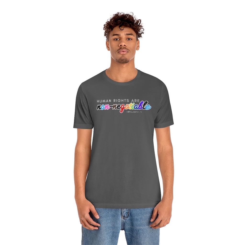 Human Rights are Non-Negotiable (inclusive rainbow) - Unisex Tee - Image 29