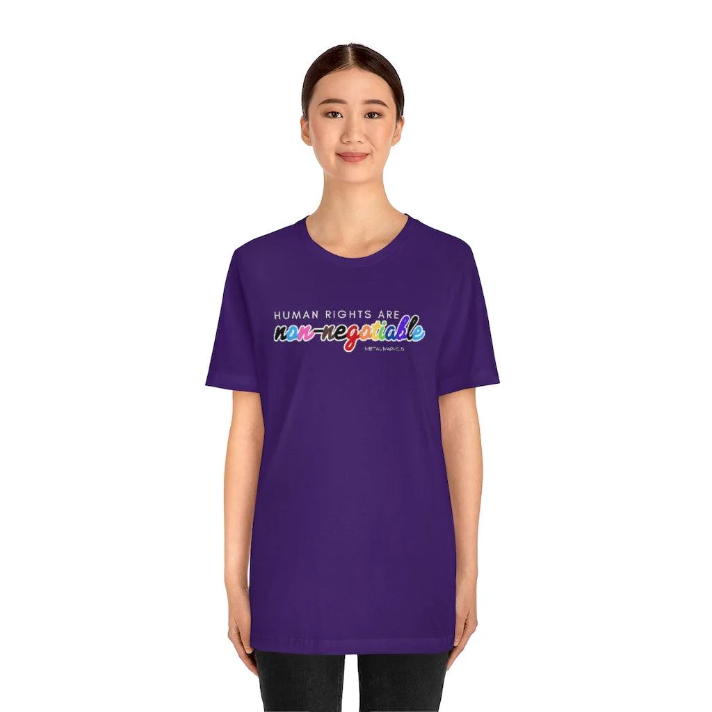 Human Rights are Non-Negotiable (inclusive rainbow) - Unisex Tee - Image 31