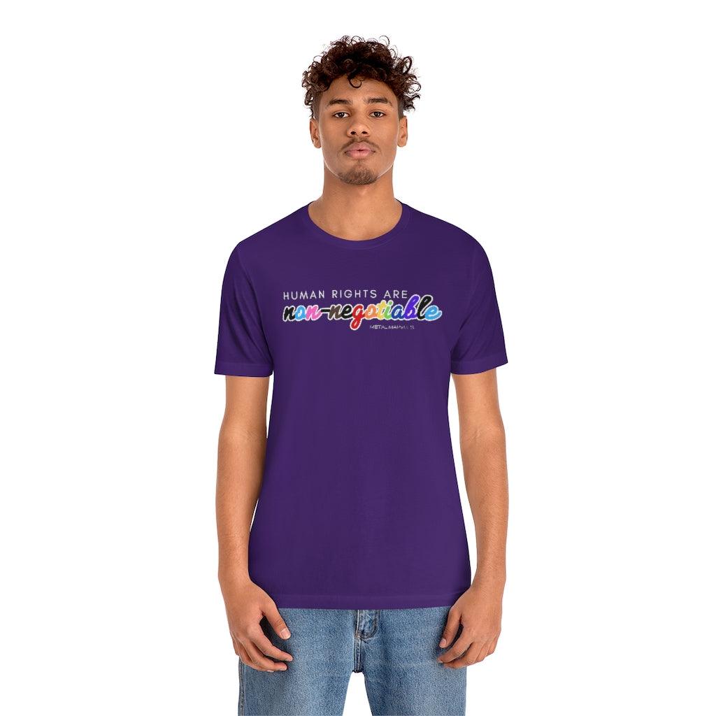 Human Rights are Non-Negotiable (inclusive rainbow) - Unisex Tee - Image 32