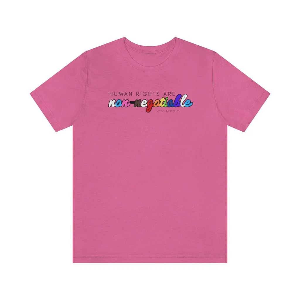 Human Rights are Non-Negotiable (inclusive rainbow) - Unisex Tee - Image 33