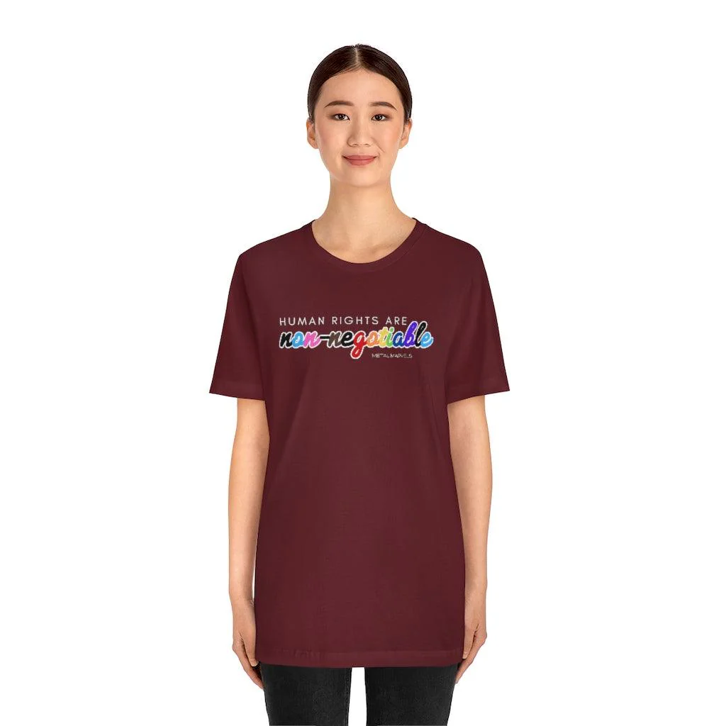 Human Rights are Non-Negotiable (inclusive rainbow) - Unisex Tee - Image 35