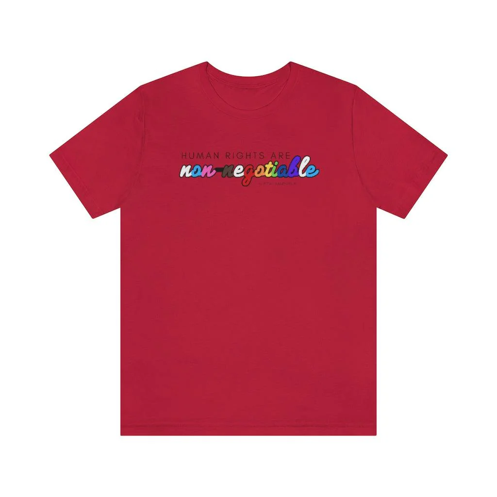 Human Rights are Non-Negotiable (inclusive rainbow) - Unisex Tee - Image 37