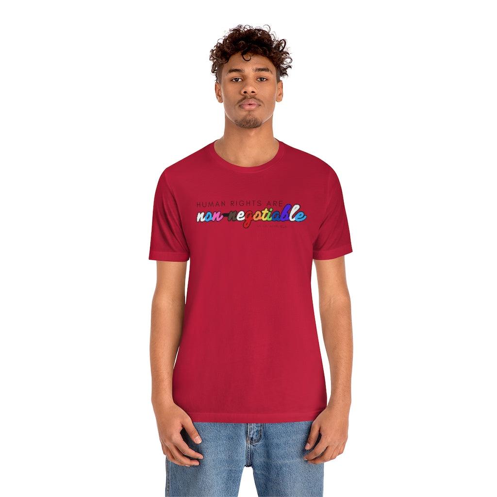 Human Rights are Non-Negotiable (inclusive rainbow) - Unisex Tee - Image 39