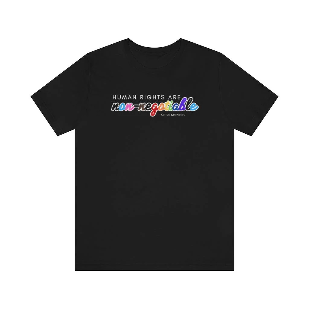 Human Rights are Non-Negotiable (inclusive rainbow) - Unisex Tee - Image 7