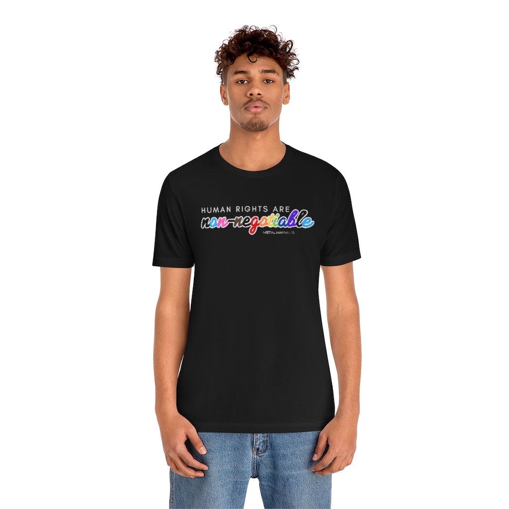 Human Rights are Non-Negotiable (inclusive rainbow) - Unisex Tee - Image 9