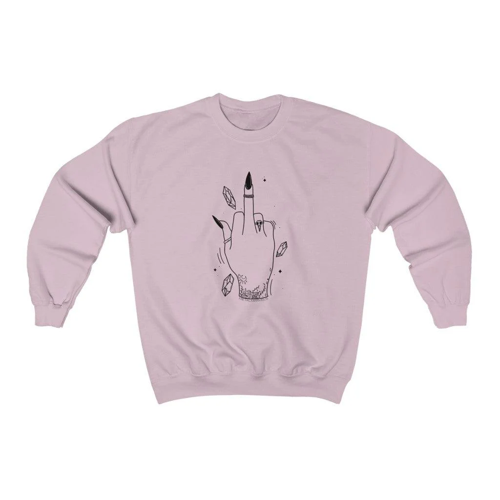 Middle Finger Witchy Vibes - Unisex Crewneck Sweatshirt - Image 10