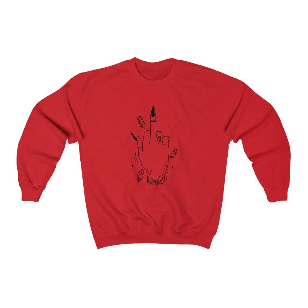 Middle Finger Witchy Vibes - Unisex Crewneck Sweatshirt - Image 12