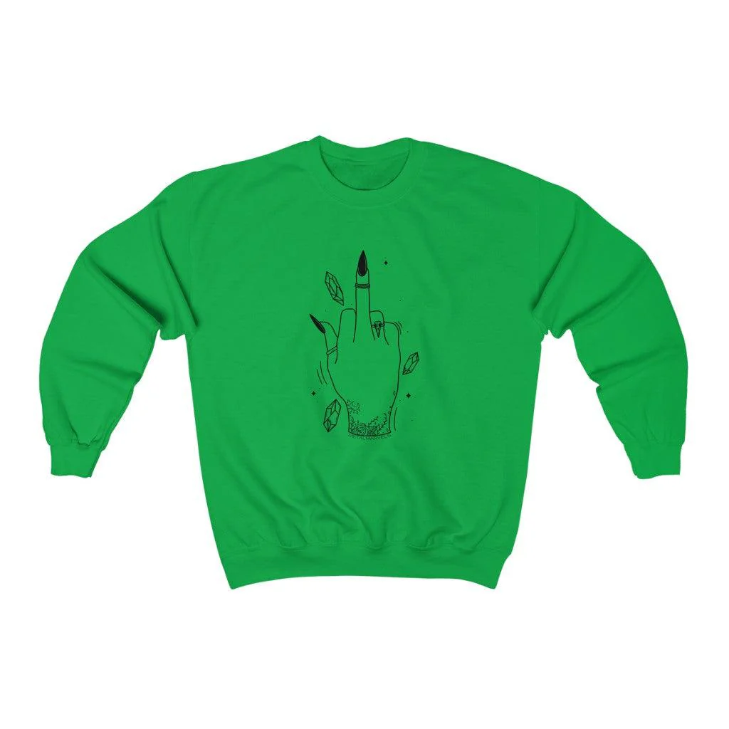 Middle Finger Witchy Vibes - Unisex Crewneck Sweatshirt - Image 6
