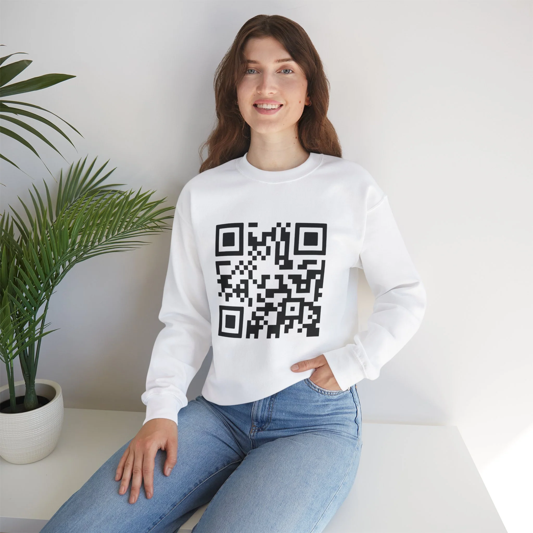 Secret Women's Health QR Code - Unisex Crewneck Sweatshirt - Image 11